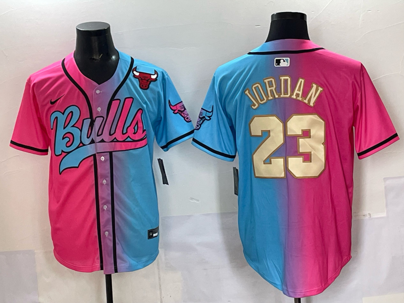 Men Chicago Bulls Nike #23 Jordan Blue pink NBA 2025 Jersey style 005